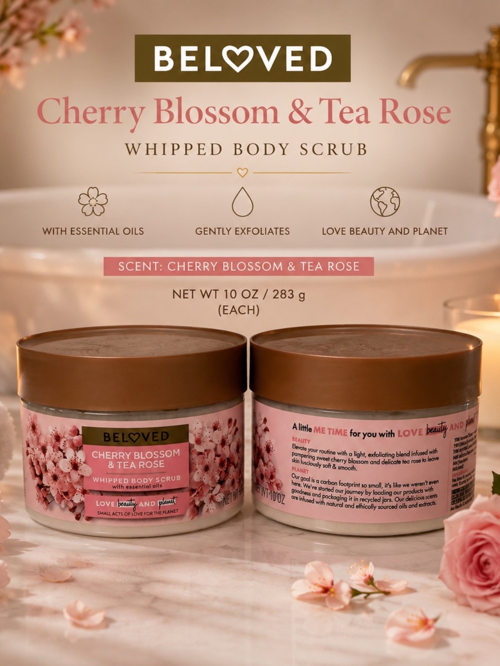 Beloved Cherry Blossom & Tea Rose Whipped Body Scrub